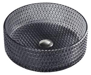 BPS-koupelny Skleněné umyvadlo na desku BRILLANT1 BL 360 36x12 cm, černá lesk