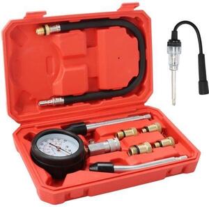 9 ks kompresní sada AUTO Gasolin motor kompresní tester 0-20 bar / 0-300 psi kompresní měřič se 4 adaptéry M10 M12 M14 M18 a svíčka zástrčka ester