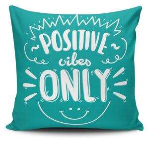 ASIR Povlak na polštář NKLF-322 tyrkysový Positive Vibes Only