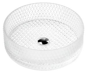BPS-koupelny Skleněné umyvadlo na desku BRILLANT1 WH 400 40x12 cm, mat