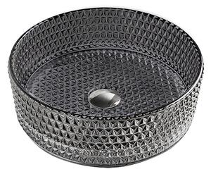 BPS-koupelny Skleněné umyvadlo na desku BRILLANT1 BL PL 360 36x12 cm, platina lesk
