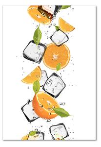 Vertikální Foto obraz skleněný svislý Pomeranče a led osv-50150012