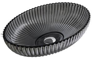 BPS-koupelny Skleněné umyvadlo na desku BRILLANT3 BL PL 510 51x35 cm, platina lesk