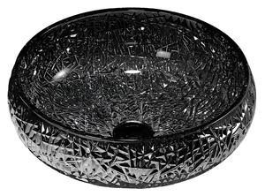 BPS-koupelny Skleněné umyvadlo na desku BRILLANT4 BL 410 41x12 cm, černé lesk