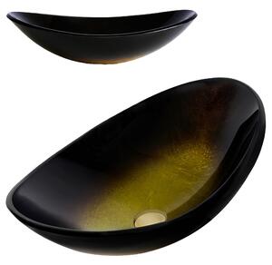 BPS-koupelny Keramické umyvadlo na desku LAVI GL BL 530 54x37 cm, zlaté lesk