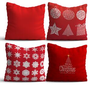 ASIR Set povlaků na polštář NYXMAS07 červený Vánoční