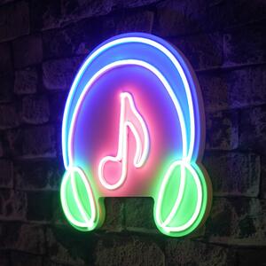 ASIR Nástěnná LED dekorace MUSIC SOUND HEADPHONES
