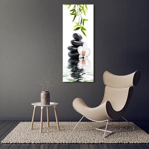 Vertikální Fotoobraz na skle Orchidej a kameny osv-54884839