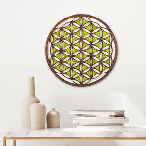 ASIR Kulatá nástěnná dekorace GEOMETRIC bronzová a zelená