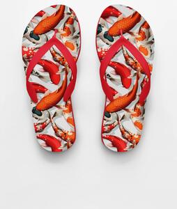Koi Fish | stylové dámské plážové žabky - Červená, S / EU 38