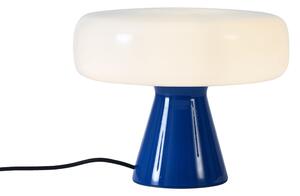 Retro stolní lampa modrá s bílou - Knob