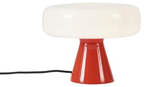 Retro stolní lampa červená s bílou - Knob