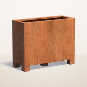 Cortenový květináč na nožkách hranatý 1000 x 400 x 800 mm