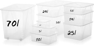 Rotho Úložný univerzální box, transparentní krabice s víkem, Rotho LONA, 2l