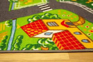 Associated Weavers Dětský kusový koberec Crazy Village Uličky zelený šedý Rozměr: 100x150 cm