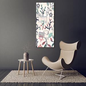 Vertikální Fotoobraz na skle Zvířata s květiny osv-59012307