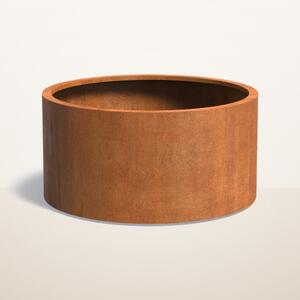 Cortenový kulatý květináč na kolečkách Ø 1200 × v 600 mm