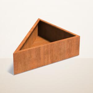 Cortenový trojúhelníkový květináč 1400 x 1400 x 400 mm