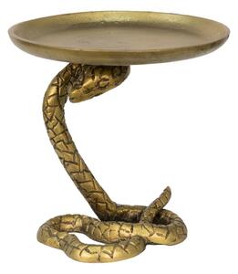 Bronzová antik dekorační mísa s hadem Snake Bronze – 21x24 cm