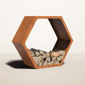 Cortenový modulární dřevník CELL 924 × 400 × 800 mm