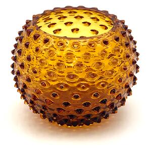 Sklárna Častolovice - Váza 12cm - Hobnail - Ananas - amber