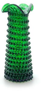 Sklárna Častolovice - Váza 29cm - Hobnail - Ananas - tmavě zelená