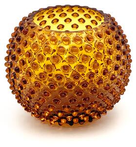 Sklárna Častolovice - Váza 18cm - Hobnail - Ananas - amber