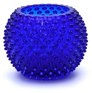 Sklárna Častolovice - Váza 18cm - Hobnail - Ananas - tmavě modrá