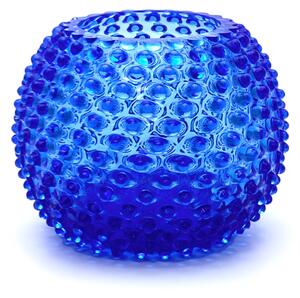 Sklárna Častolovice - Váza 18cm - Hobnail - Ananas - modrá