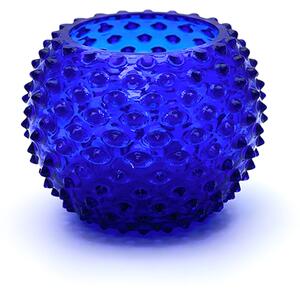 Sklárna Častolovice - Váza 12cm - Hobnail - Ananas - tmavě modrá