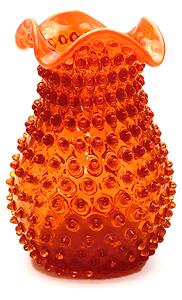 Sklárna Častolovice - Váza 21cm - Hobnail - Ananas - oranžová
