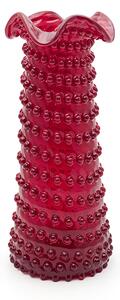 Sklárna Častolovice - Váza 29cm - Hobnail - Ananas - granát