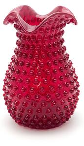 Sklárna Častolovice - Váza 21cm - Hobnail - Ananas - granát