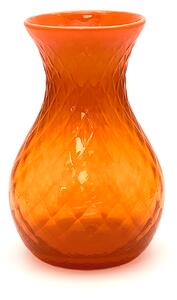 Sklárna Častolovice - Váza 25cm - Káro - oranžová