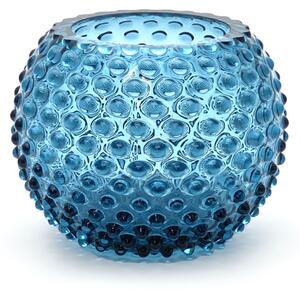 Sklárna Častolovice - Váza 18cm - Hobnail - Ananas - modrý kouř