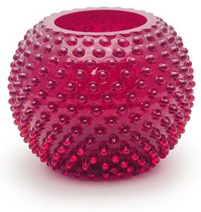 Sklárna Častolovice - Váza 18cm - Hobnail - Ananas - granát
