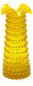 Sklárna Častolovice - Váza 29cm - Hobnail - Ananas - žlutá