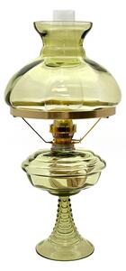 Sklárna Častolovice - Petrolejová lampa skleněná – lesní zelená - komplet 1