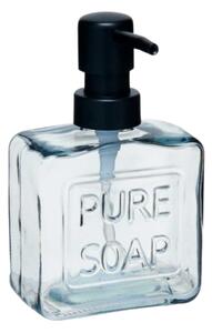 Dávkovač mýdla Pure, transparentní/s černými prvky, 250 ml