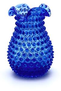 Sklárna Častolovice - Váza 21cm - Hobnail - Ananas - modrá