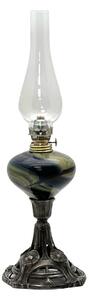 Sklárna Častolovice - Petrolejová lampa s cínovou nohou - duhová