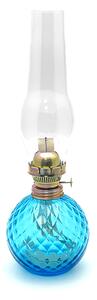 Sklárna Častolovice - Petrolejová lampa Vanesa - Káro - akvamarín