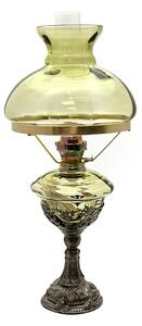 Sklárna Častolovice - Petrolejová lampa s cínovou nohou - lesní zelená