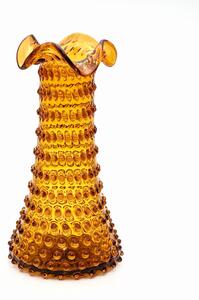 Sklárna Častolovice - Váza 32 cm - Hobnail - Ananas - amber