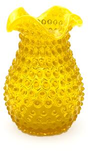 Sklárna Častolovice - Váza 21cm - Hobnail - Ananas - žlutá
