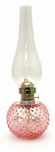 Sklárna Častolovice - Petrolejová lampa Ema - Hobnail - Ananas - růžová