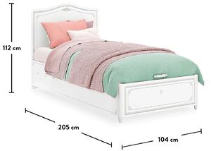 Dětská postel s úložným prostorem Betty 100x200cm - bílá/šedá
