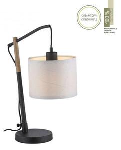 LEUCHTEN DIREKT is JUST LIGHT stolní lampa černá s imitací dřeva šňůrový vypínač IP20 do interiéru LD 14184-16