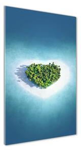 Vertikální Fotoobraz na skle Pláž tvar srdce osv-62543083