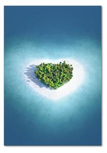 Vertikální Fotoobraz na skle Pláž tvar srdce osv-62543083